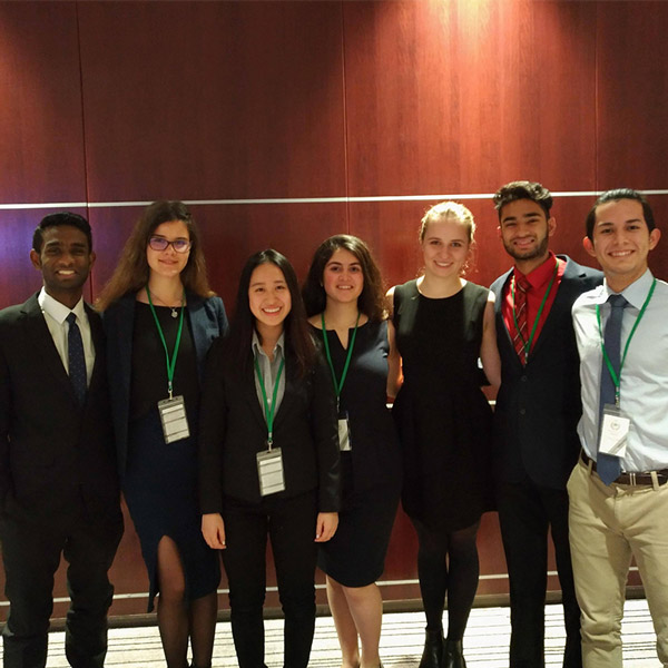 Previous students participating in the MUN CAS attend local MUN conference